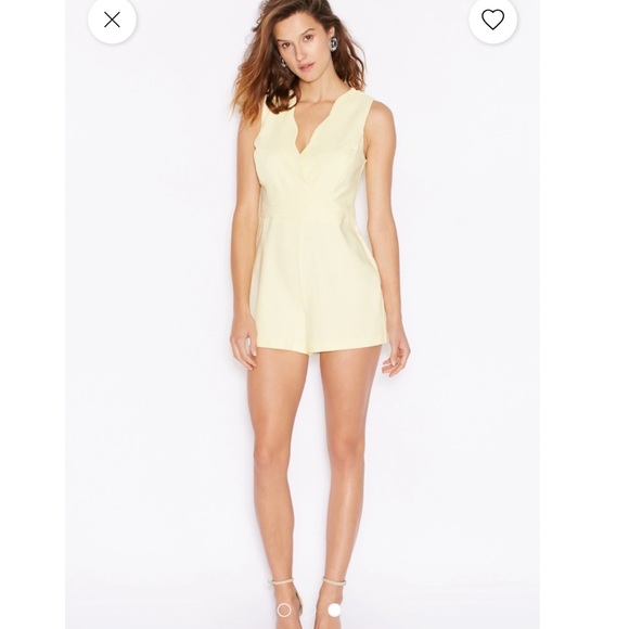 Miss Selfridge Petite Scalloped Wrap Front Romper - Picture 2 of 9